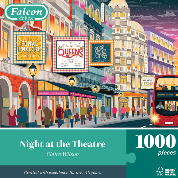 Falcon Night at the Theatre 1000 Piece Adult Jigsaw Puzzle Front View