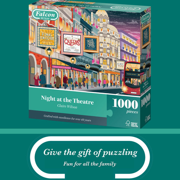 Falcon Night at the Theatre 1000 Piece Adult Jigsaw Puzzle Front View