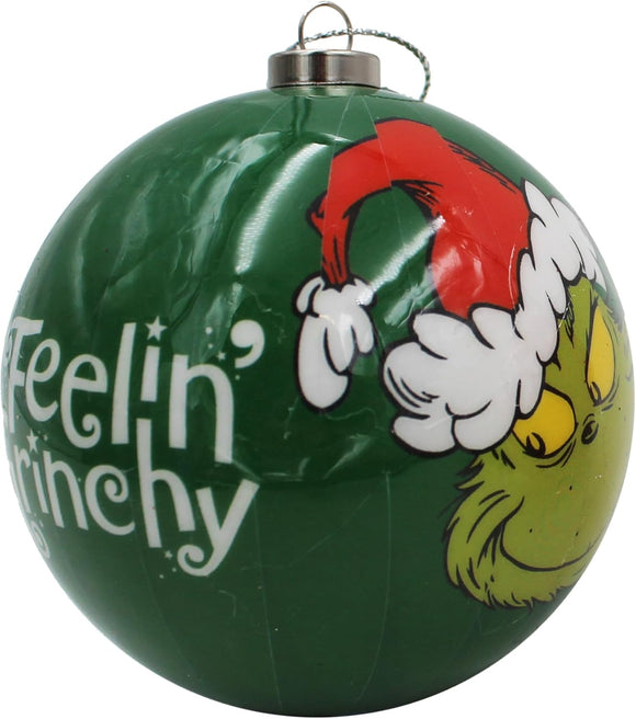 Grinch Christmas Bauble Tree Decoration 7.5cm Hanging Ornament - Set of Four