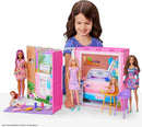 Barbie Dollhouse Getaway House Playset with Accessories | Kids Folding Doll House 4 Rooms Furniture Set-2