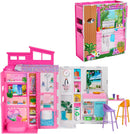 Barbie Dollhouse Getaway House Playset with Accessories | Kids Folding Doll House 4 Rooms Furniture Set-1