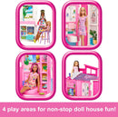 Barbie Dollhouse Getaway House Playset with Accessories | Kids Folding Doll House 4 Rooms Furniture Set-4