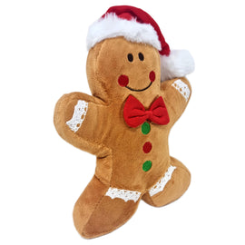 Cute Gingerbread Man Plush Toy with Santa Hat – 15cm Soft Christmas Decoration