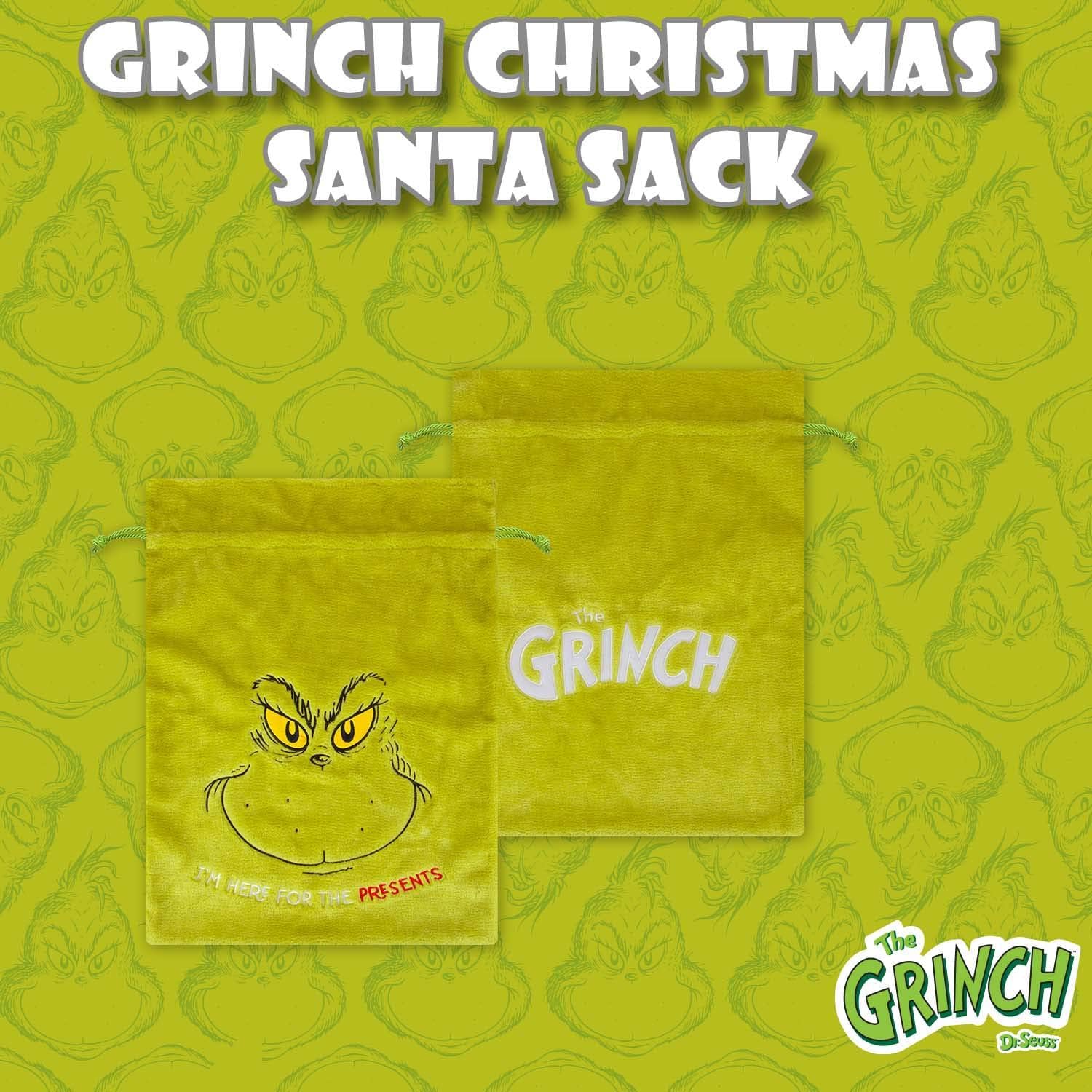 Grinch Christmas Stocking– Christmas Santa Sack - Large Festive Gift Bag 70x50cm
