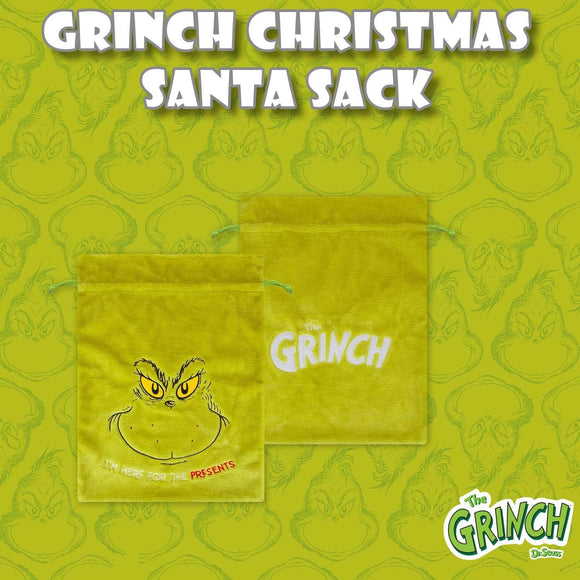 Grinch Christmas Stocking– Christmas Santa Sack - Large Festive Gift Bag 70x50cm