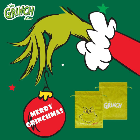 Grinch Christmas Stocking– Christmas Santa Sack - Large Festive Gift Bag 70x50cm