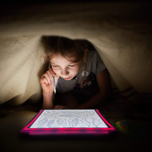 CRAYOLA Light-Up Tracing Pad | Trace & Create Colourful Custom Scenes! | Kids LED Drawing Tablet | Batteries Required (Not Included) | Ages 3+, PINK