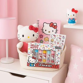 Hello kitty 5 lip balm flavoured set cherry, bubble gum, vanilla, strawberry and sugar. - 0