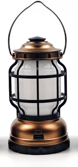 LED Camping Lantern, 2 Modes (White Light & Flame Effect), Dimmable, USB - 0