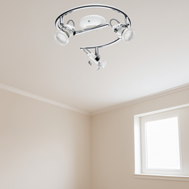 3 Bulb Spotlight  EGLO Tukon - GU10-LED - White/Chrome - Bulbs Included - 0