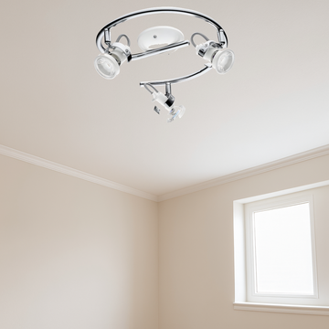 3 Bulb Spotlight  EGLO Tukon - GU10-LED - White/Chrome - Bulbs Included - 0