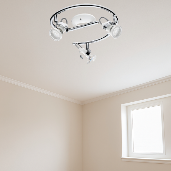 3 Bulb Spotlight  EGLO Tukon - GU10-LED - White/Chrome - Bulbs Included