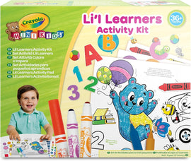 Crayola My First Mini Kids Colouring & Sticker Set | Li’l Learners Activity Kit with Pens & Crayons | Toddler Art Kit 36 Months+ - 0