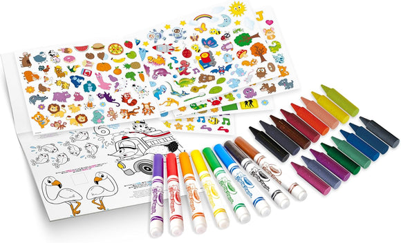 Crayola My First Mini Kids Colouring & Sticker Set | Li’l Learners Activity Kit with Pens & Crayons | Toddler Art Kit 36 Months+