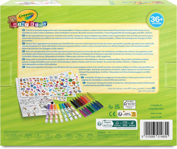 Crayola My First Mini Kids Colouring & Sticker Set | Li’l Learners Activity Kit with Pens & Crayons | Toddler Art Kit 36 Months+