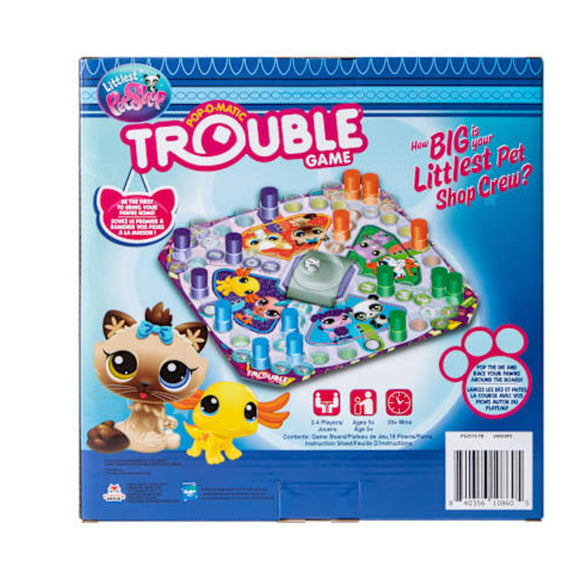Littlest Pet Shop Trouble Board Game Pop-O-Matic Childrens Fun Game