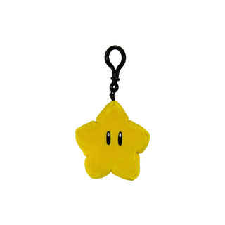 Mario Kart Star Plush Mocchi-Mocchi Clip On Hanger Super Star Keychain 4"