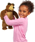 Simba 109301083 Masha and The Bear The Shake and Sound Interactive 43CM Soft Toy Bear, Tan/Brown