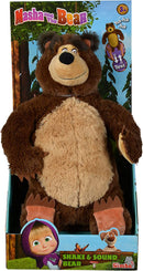 Simba 109301083 Masha and The Bear The Shake and Sound Interactive 43CM Soft Toy Bear, Tan/Brown-4