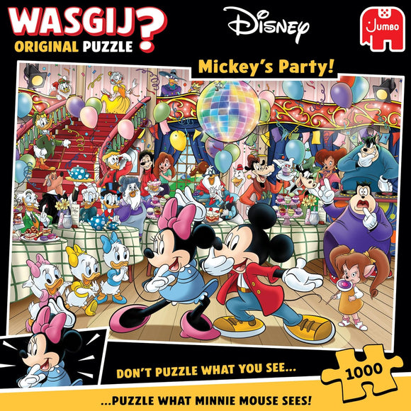 Wasgij Disney Mickey’s Party 1000 Piece Jigsaw Puzzle | Brain Teaser Puzzle for Adults | Unique Imagination Puzzle Game