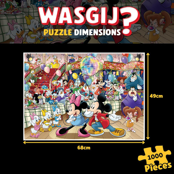 Wasgij Disney Mickey’s Party 1000 Piece Jigsaw Puzzle | Brain Teaser Puzzle for Adults | Unique Imagination Puzzle Game