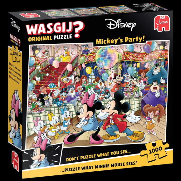 Wasgij Disney Mickey’s Party 1000 Piece Jigsaw Puzzle | Brain Teaser Puzzle for Adults | Unique Imagination Puzzle Game