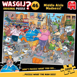 Wasgij Original 46 Middle Aisle Madness 1000 Piece Jigsaw Puzzle | Brain Teaser Puzzle for Adults | Challenging Imagination Puzzle