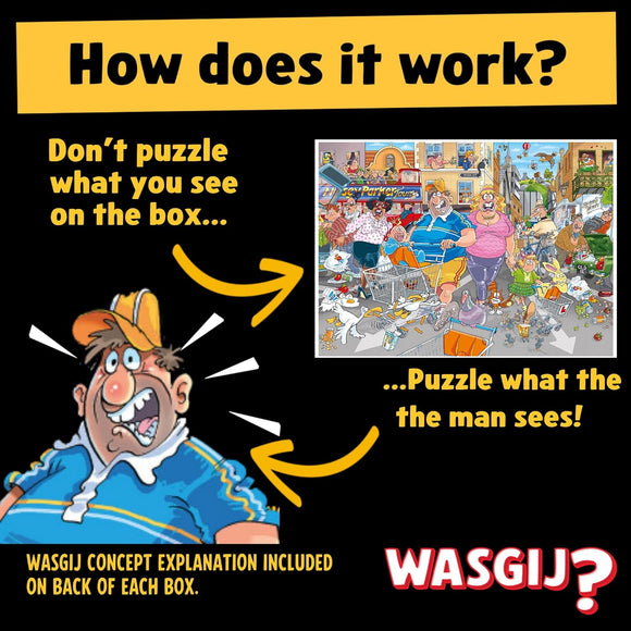 Wasgij Original 46 Middle Aisle Madness 1000 Piece Jigsaw Puzzle | Brain Teaser Puzzle for Adults | Challenging Imagination Puzzle