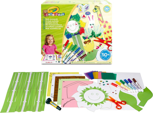 Crayola Kids Multi Activity Craft Set 50+ Pieces | Preschool Arts & Crafts Kit with Markers, Scissors & Stickers Ages 3+