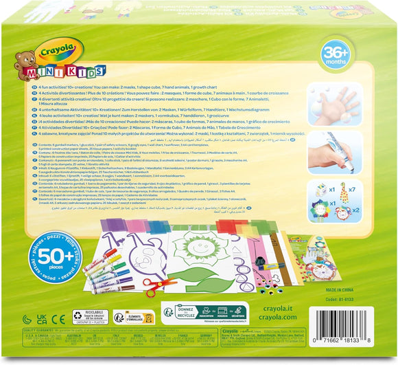 Crayola Kids Multi Activity Craft Set 50+ Pieces | Preschool Arts & Crafts Kit with Markers, Scissors & Stickers Ages 3+