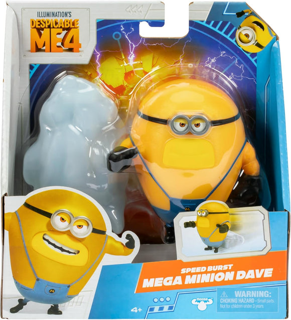 MINIONS Despicable Me 4 Speed Burst Mega Dave Action Figure Pull Mega Dave Back