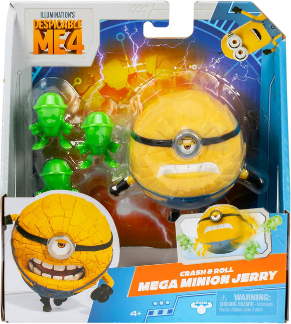 Minions Despicable Me 4 Crash & Roll Mega Jerry Action Figure - Fun Play Feature