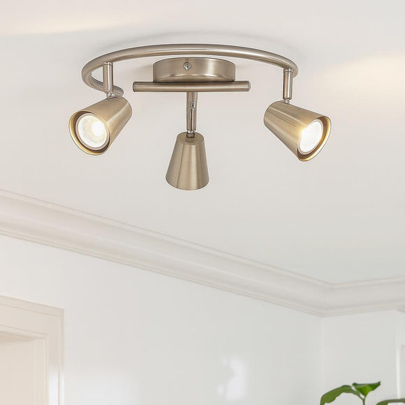 3 Bulb Spotlight Travale S- GU10-LED Matt Nickel- 3 x 5W LED Bulbs Included