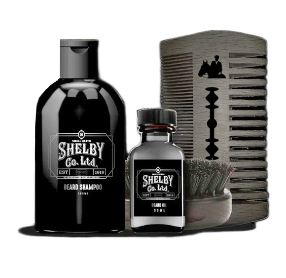 Peaky Blinders Gift Set 250ml Beard Shampoo, 30ml Beard Oil, Beard Comb & Brush
