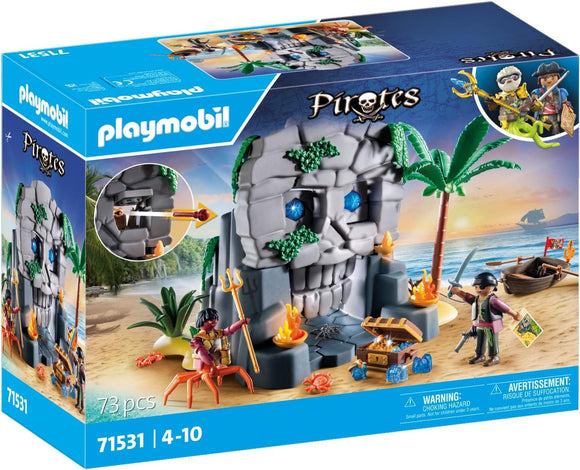 Playmobil Pirates Skull Island 71531 Treasure Adventure Playset | Pirate Toy with Cannon Boat & Figures Ages 4+