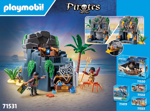 Playmobil Pirates Skull Island 71531 Treasure Adventure Playset | Pirate Toy with Cannon Boat & Figures Ages 4+