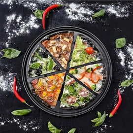 Non-Stick Pizza Baking Pan Round Mesh Tray Set of Three - 26/28/32cm - 0