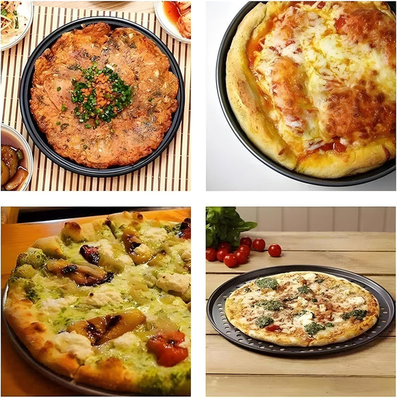 Non-Stick Pizza Baking Pan Round Mesh Tray Set of Three - 26/28/32cm