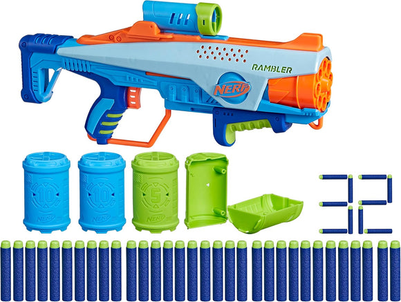 Nerf Elite Junior Rookie Pack Blaster with 32 Darts & Targets | Easy Play Foam Dart Gun for Kids Indoor Outdoor Games