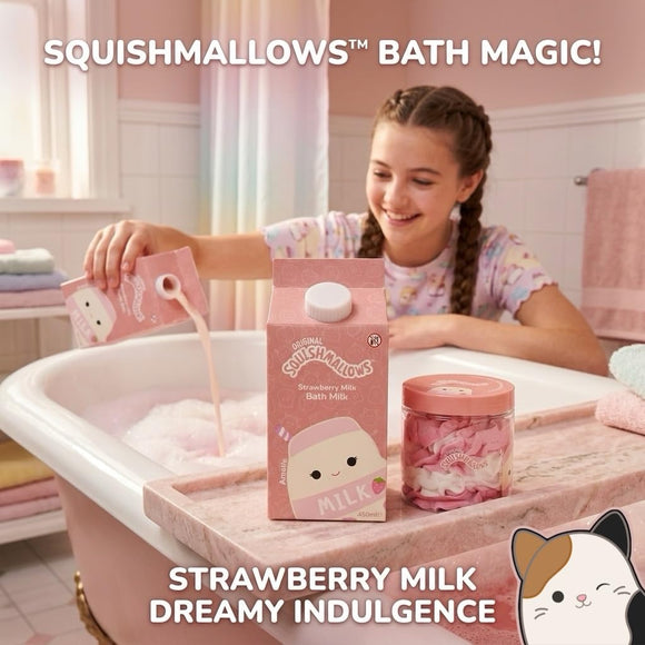 Squishmallows Strawberry Milk Body Butter & Bath Milk Set