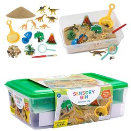Creativity for Kids Sensory Bin Dinosaur Dig – Sand Play Set with Dinosaur Figures, Fossils, Tools & Accessories – Imaginative Sensory Play