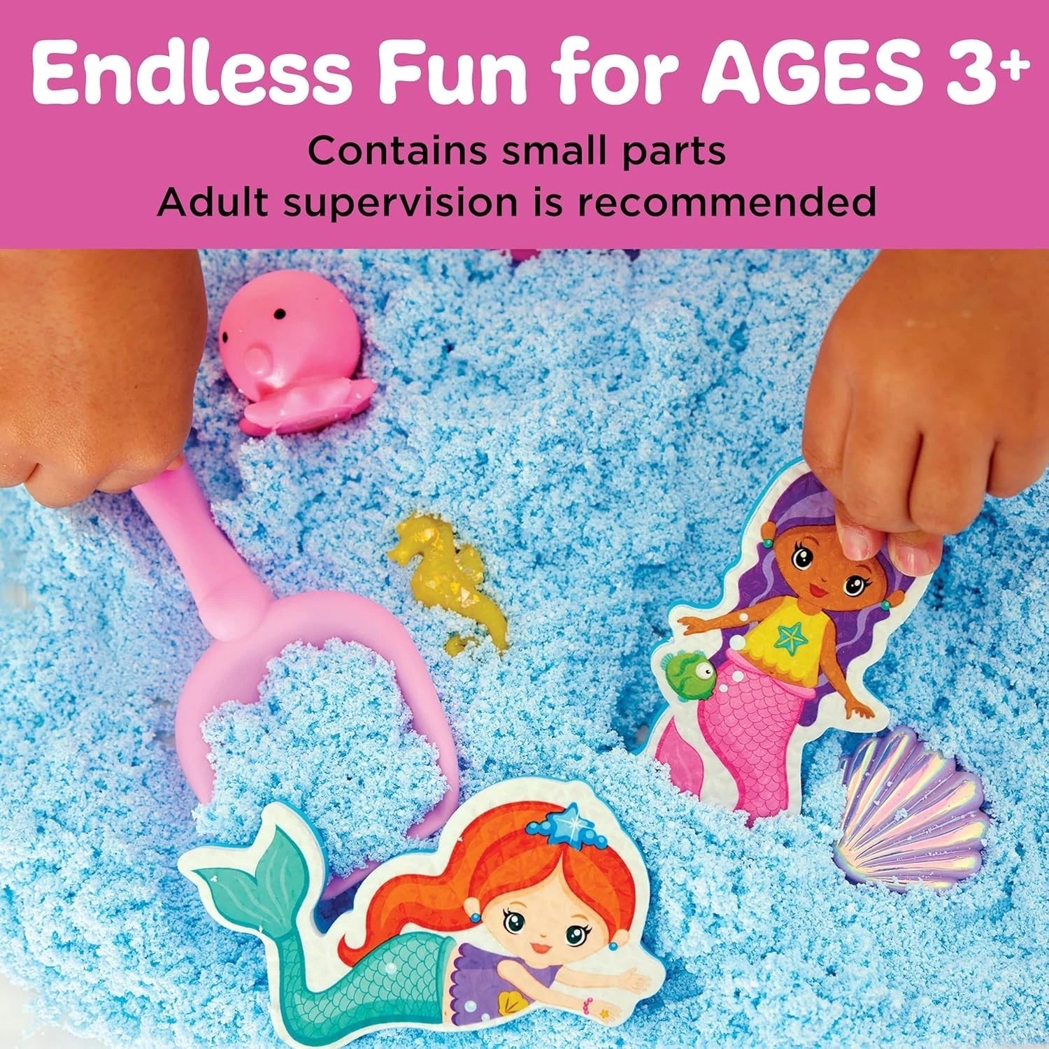 Creativity for Kids Sensory Bin - Mermaid Theme | Toddler Sensory Play Kit with Sand, Mermaids, Treasure Chest & Ocean Toys | Educational Fine Motor Activity for Kids Ages 3+