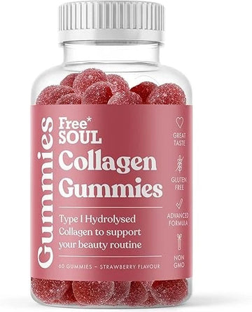 Free Soul Marine Type 1 Hydrolysed Collagen Gummies 60 Pack high strength supplement