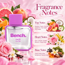 Bench Haze for Her women’s perfume with sandalwood moss and warm vanilla fragrance
