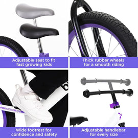 Bixe Pro Balance Bike 16" Aluminium Violet for Kids 3 to 7 Years - 0