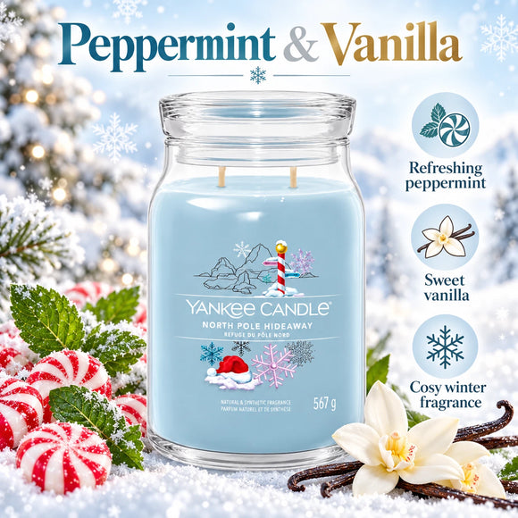 North Pole Hideaway large garden candle for Christmas fragrance and seasonal gifting