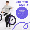 Bixe Pro Balance Bike 16" Aluminium Violet for Kids 3 to 7 Years-4