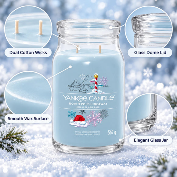  Yankee Candle large outdoor candle with festive North Pole Hideaway fragrance
