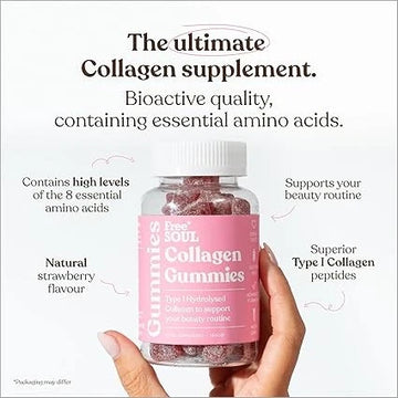 Free Soul Collagen Gummies High Strength Marine Type 1 Hydrolysed 60 Pack - 0