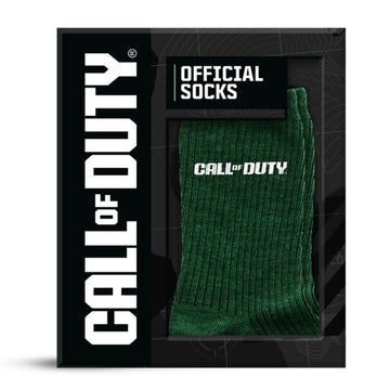 Call of Duty Official Green Crew Socks, Premium Ribbed Comfort, Cotton Blend - 0